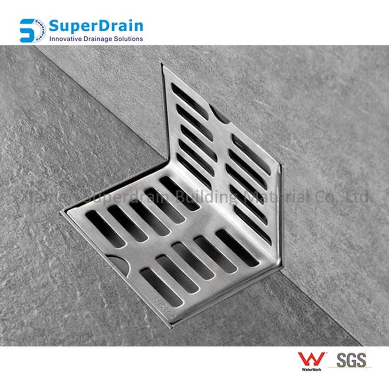 Sdrain L Shape Balcony Parapet Corner Floor Channel Waste with Punched Hole Cover