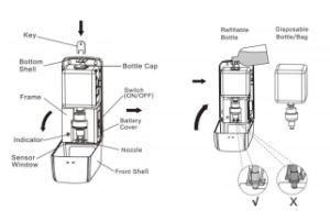 Metal Floor Stand Hand-Free Soap Dispenser Liquid/Gel Hand Sanitizer Soap Dispensers Automatic Soap Dispenser Convenient to Move