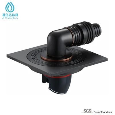 Hot Selliing Black Floor Drainer Bathroom Shower Drainer Brass Shower Waste Floor Drain Clean Room Floor Drain Dual Floor Drain