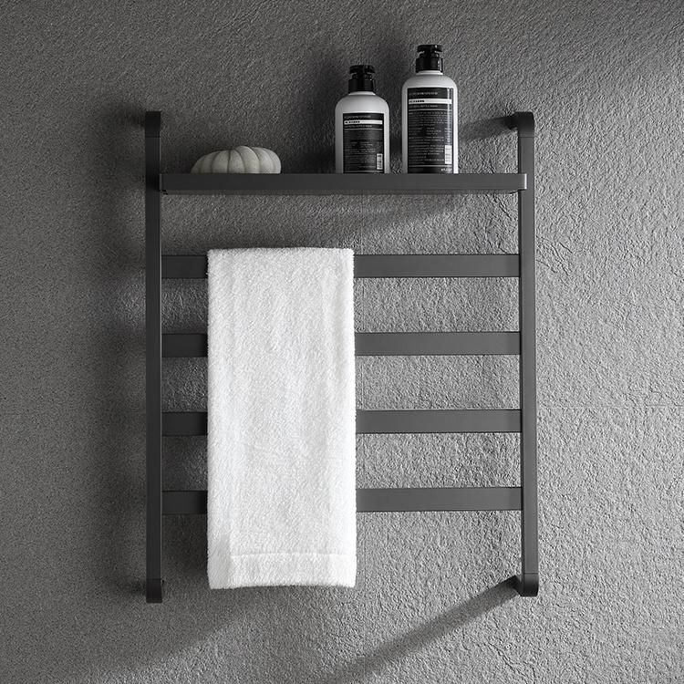 Kaiiy Bathroom Accessories Wall Mounted Electric Radiator Towel Rack Black 5bar Towel Warmer Rack