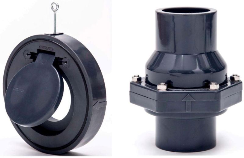 High Quality Plastic Non Return Check Valve (NRV) UPVC Wafer Check Valve PVC Swing Check Valve DIN ASTM JIS Standard DN20mm to DN400mm