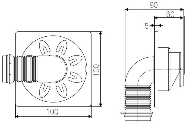 Steel Anti Odor Floor Drain Bathroom Shower Washing Machine Floor Drain