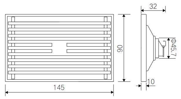 Pd-34184 Bathroom Accessories 145mm*90mm Stainless Steel Floor Drain