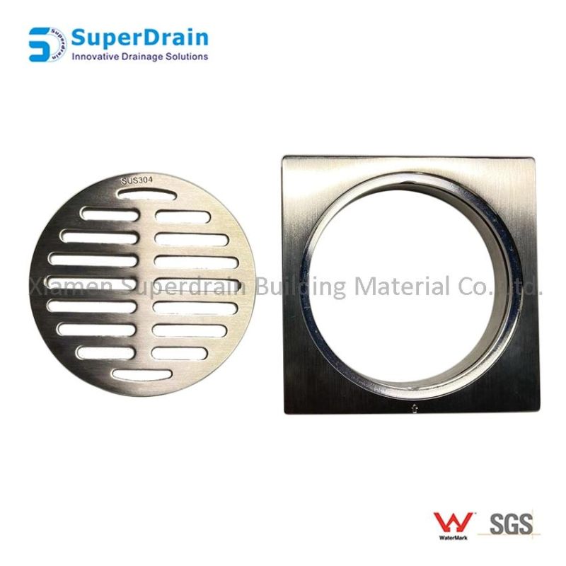 SUS 304 Tile Insert Invisible Square Shower Floor Drain