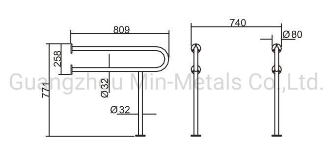 Stainless Steel Handrail Safe Grab Bar for Disabled Mx-HD910