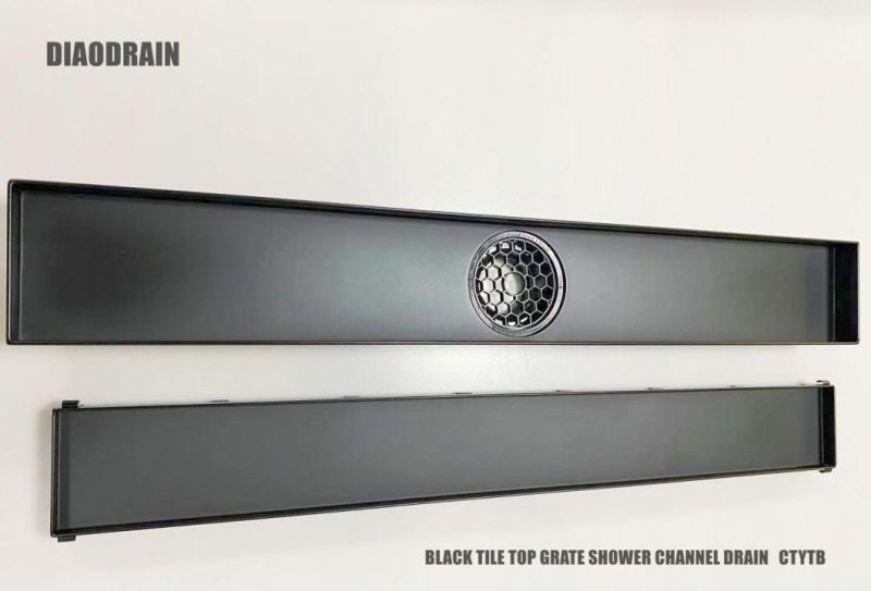 Black Tile Top Grate Shower Drain Channel Drain Linear Drain Floor Drain of Stink Free