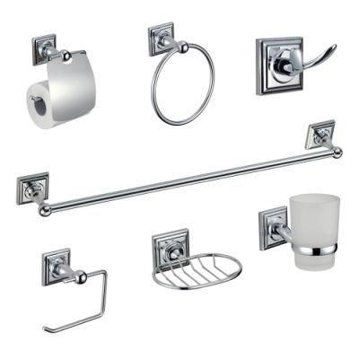 Square Design Bathroom Hardware Factory Wall Mounted Chrome Bathroom Accessories Set