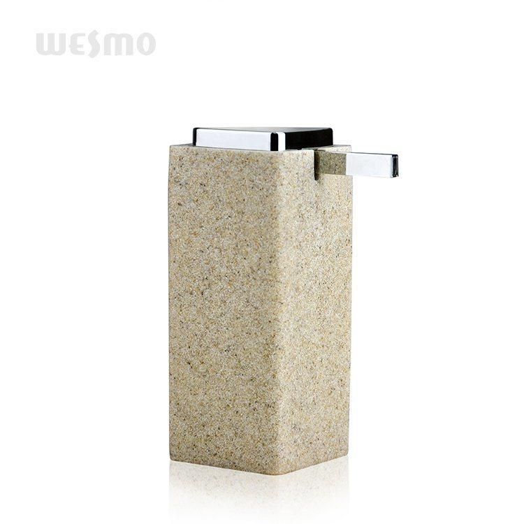 Factory Made Sandstone Resin Bathroom Accessories Manual Soap Dispenser