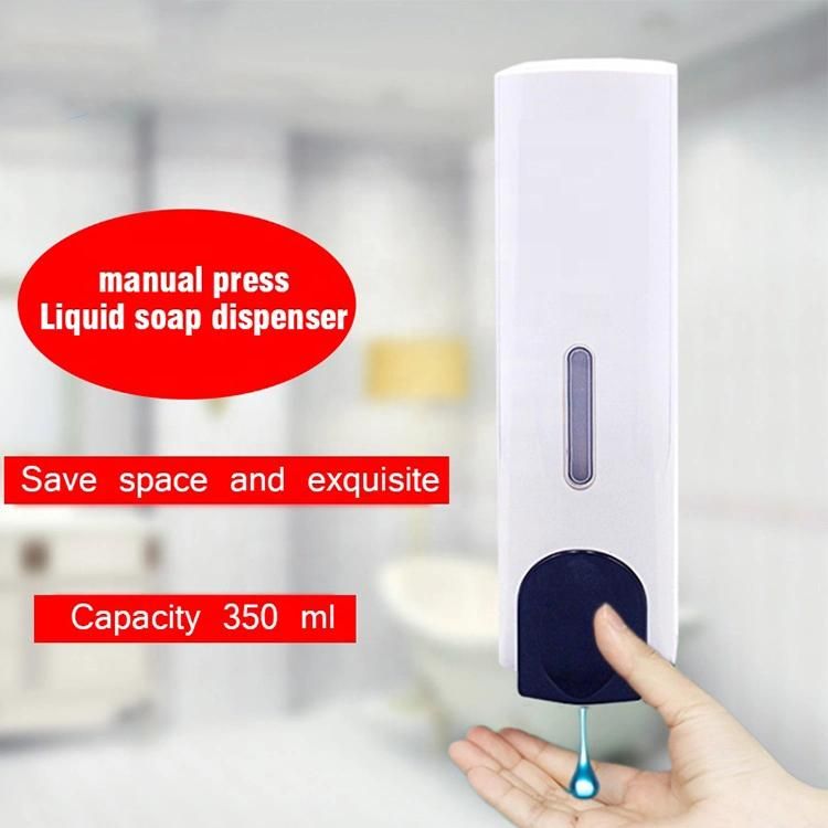 Saige 350ml*2 Wall Mounting Plastic Black Hotel Manual Liquid Soap Dispenser