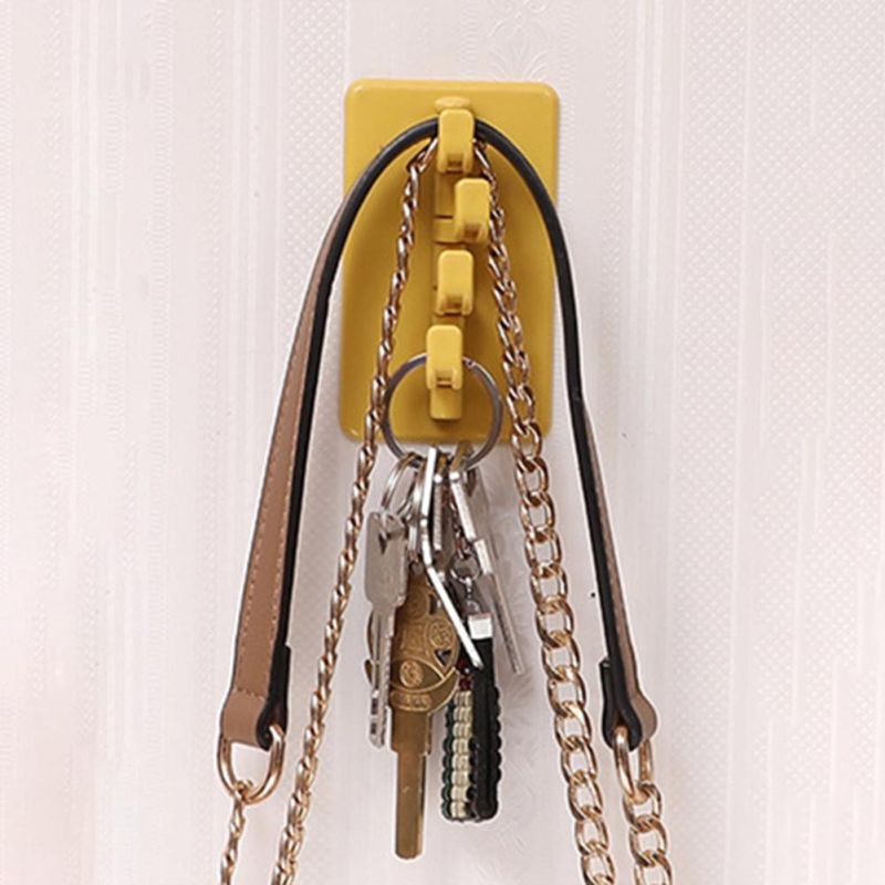 Bathroom Hook Plastic Self Adhesive Hanger Hooks Rotating Wall Hook