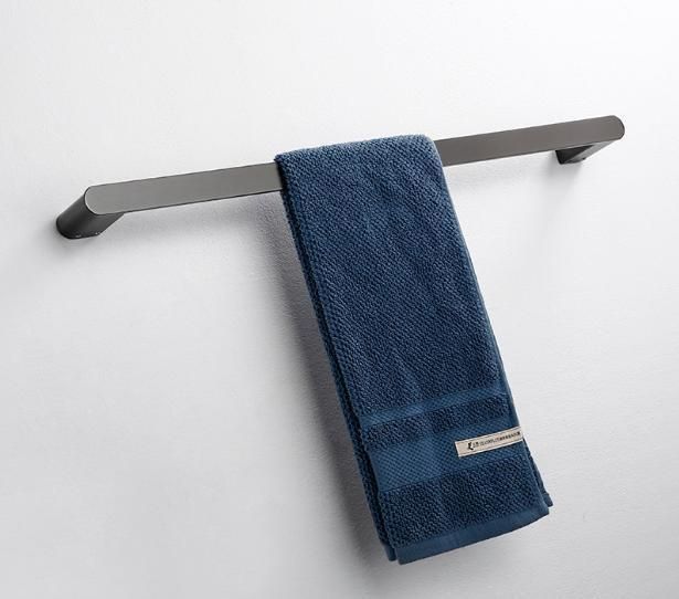 Gun Grey 304 Stainless Steel Towel Rack Towel Single Pole Bathroom Hardware Pendant