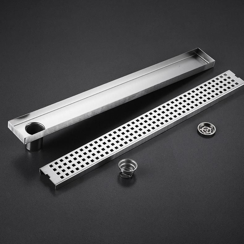 304 Stainless Steel 120cm Long Floor Drain Public Bathroom Balcony Shower Room Large Sewage Outlet Anti-Odor Floor Drain Thickened Grille Floor Drain