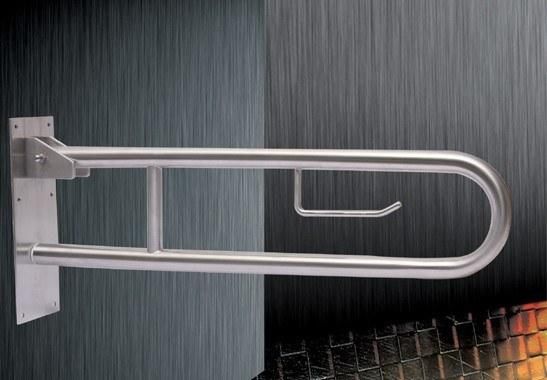 U Shaped Shower Grab Bar with Paper Holder Stainless Steel Grab Bars