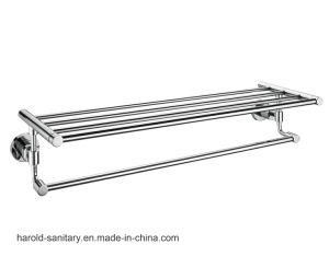 62 Brass Double Towel Rack with Polish Chrome Finish