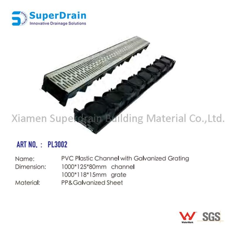 Sdrain PVC Floor Drain System Road Drainage Pipe Grate