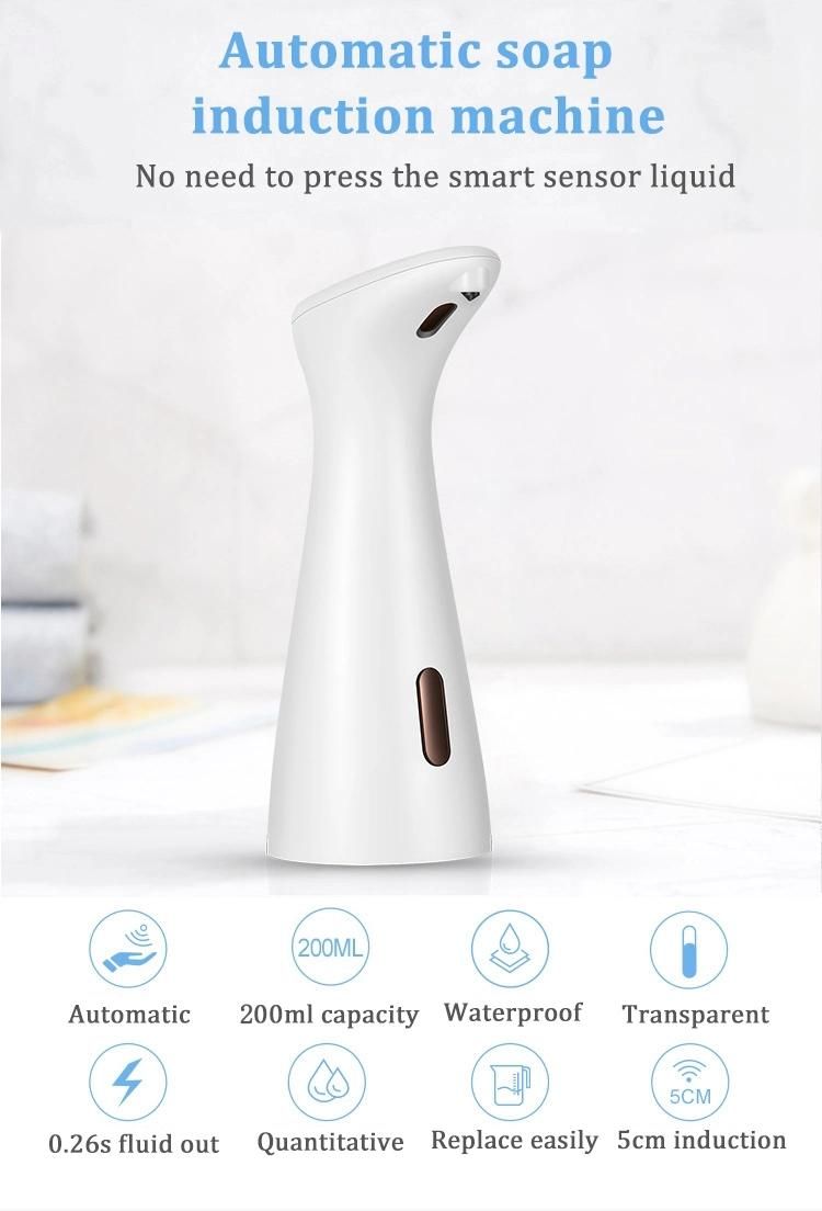 Saige 200ml White Plastic Sensor Automatic Hand Sanitizer Soap Dispenser