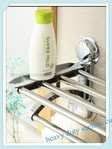Chromed Stainless Steel Shower Caddy Rack with Towel Bar