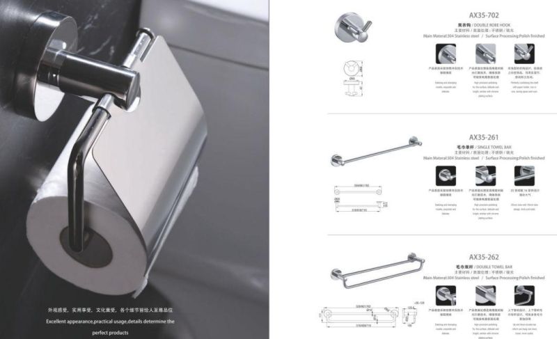 Bathroom Accessories with Towel Bar/Toilet Paper Holder/Brushed Holder/Robe Hook/Soap Dish