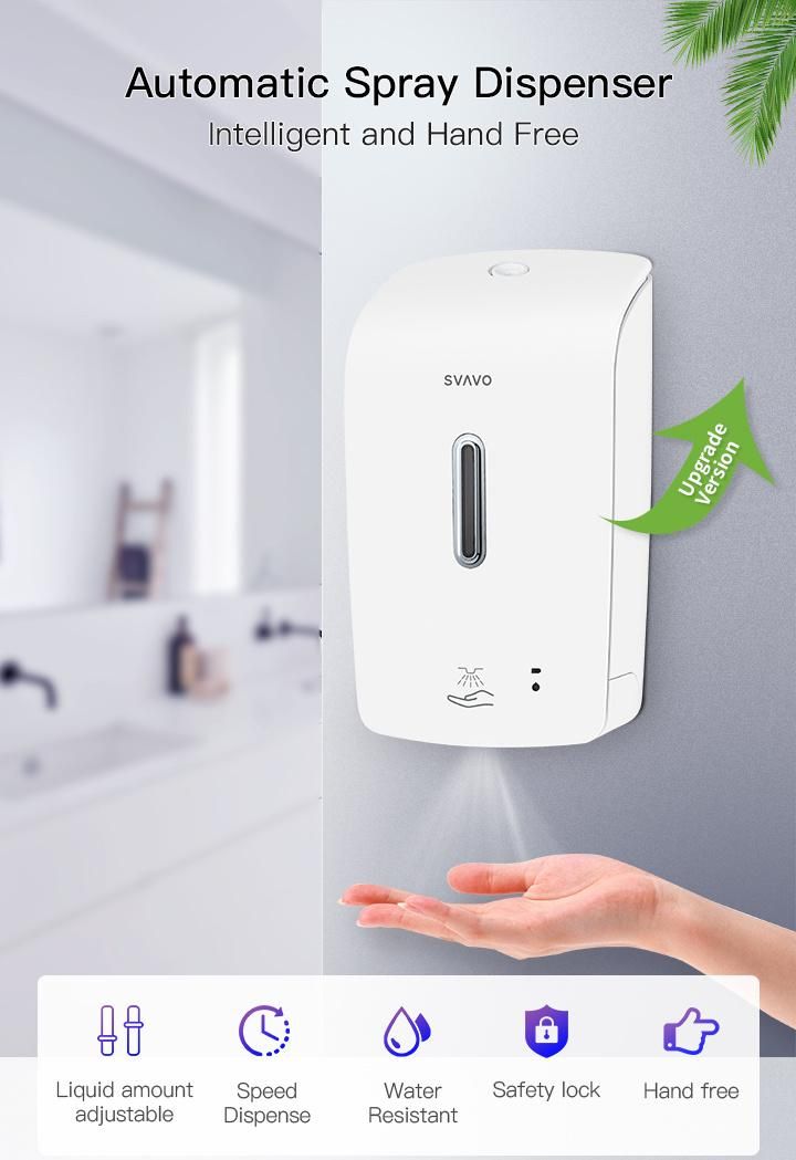 ABS 1200ml Automatic Infrared Sensor Spray Disinfectant Hand Sanitizer Soap Dispenser