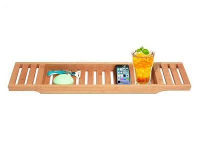 Customized Bamboo Bathtub Shower Caddy