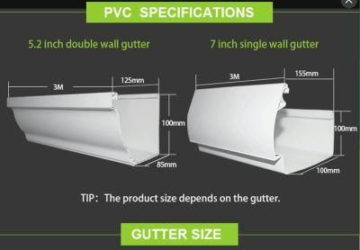 Ghana PVC Rain Gutters and Downpipe Price Plastic Building Material Rainwater Collector for Vinyl Roofing Drainage System