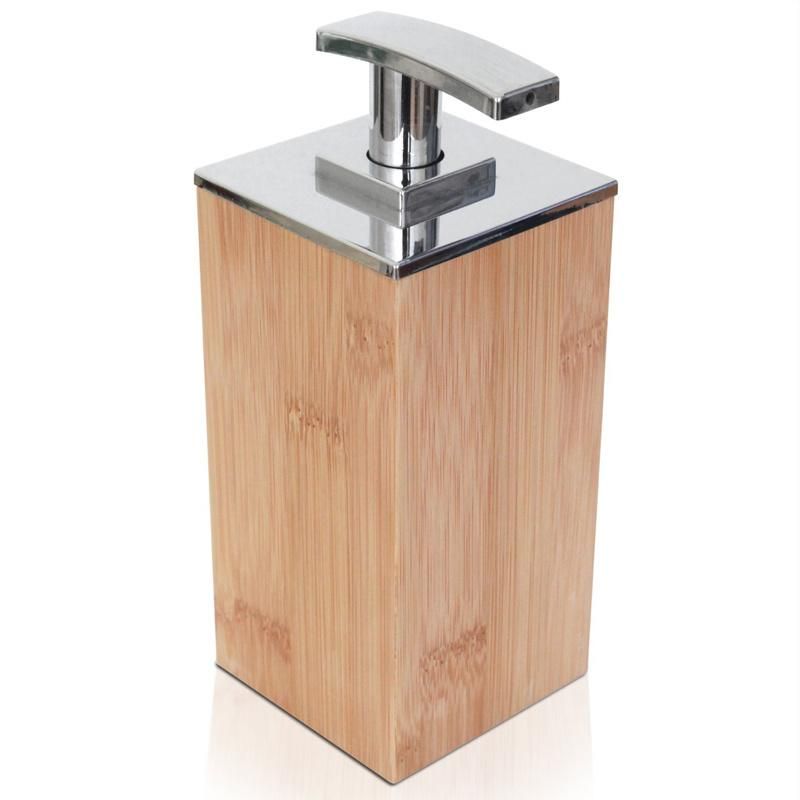 Deluxe Bathroom Soap and Lotion Natural Bamboo Pump Dispenser