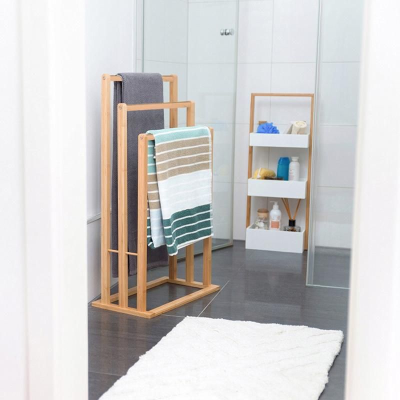 Factory 3-Tier Bamboo Bathroom Towel Holder Rack