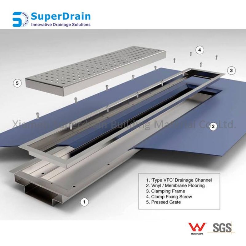 Modern Floor Drains Stainless Steel with Tarpaulin Bathroom Square High Fast Flow Drainer