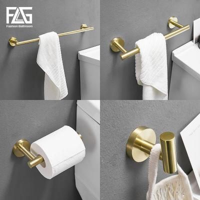 Flg High Quality Stainless Steel Brushed Golden Bathroom Accessories Set
