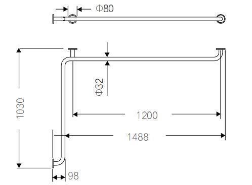 304 Stainless Steel Safety Handrail for Disabled Accessible Toilet Safety Grab Bar for Hospital