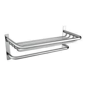 Luolin Stainless Steel Hotel Towel Rack Bathroom Folding Shelf Shower Towel Bar Holder Bath with Hooks, 91311-17