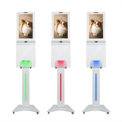 Floor Stand Advertising Display Kiosk Digital Signage with Hand Sanitizers Dispenser