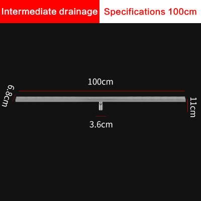 100*6.8cm DN50 Thickened Solid Striped 304 Stainless Steel Floor Drain Shower Room Long Strip Large Displacement Odor Proof Floor Drain
