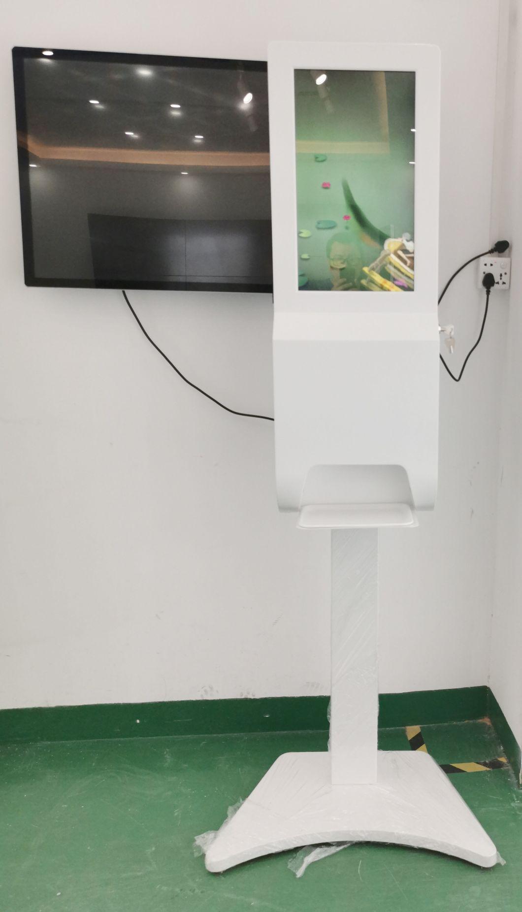 Sanitation Dispenser Hand Sanitizer Kiosk with 21.5inch Advertising Screens