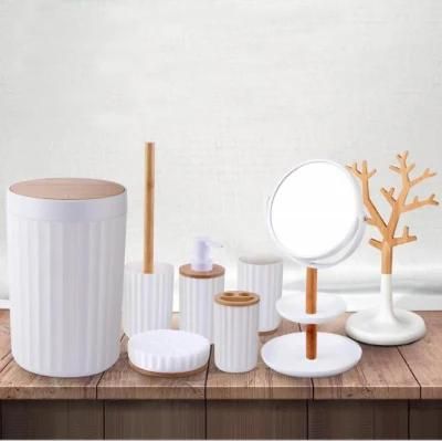 Hot Selling Eco-Friendly Seven-Pieces Household White Bathroom Accessories