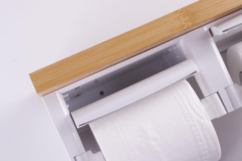 EU Standard New Bamboo Roll Paper Holder Bathroom Double Bathroom Tissue Holder Toilet Paper Holder
