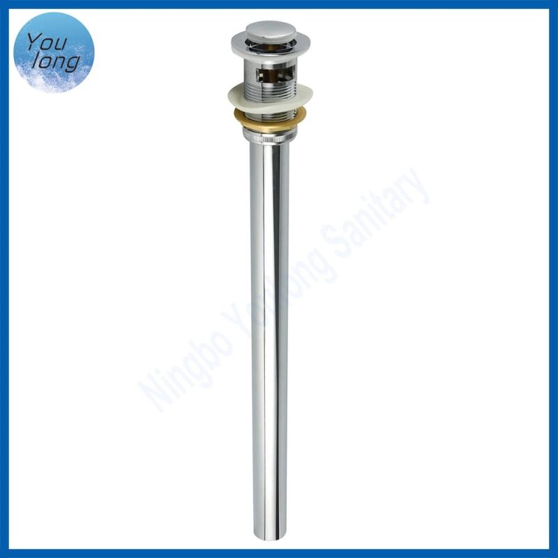 Pop up Drain with Long Pipe 40cm Brass Basin Drain