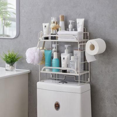 Organizer Household Bathroom 2 Layer Folding Toilet Storage Rack