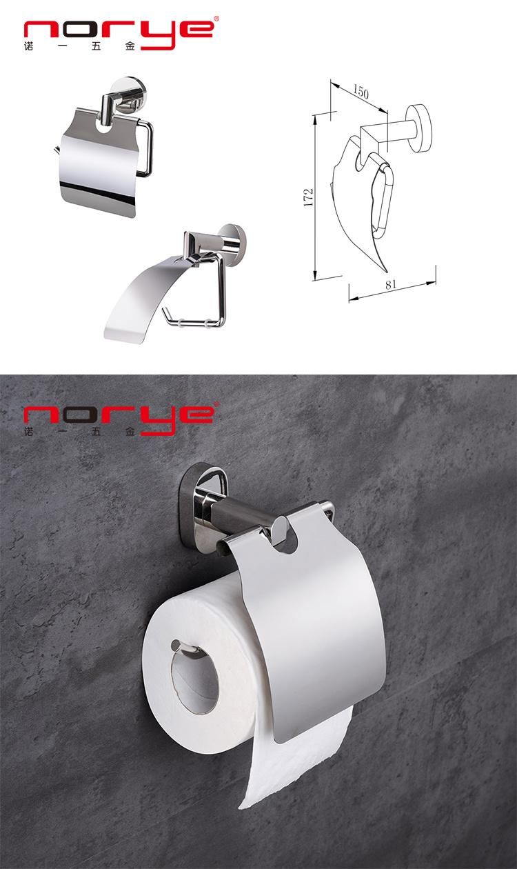 Bathroom Accessories Wall Mounted Roll Paper Holder with Cover Stainless Steel