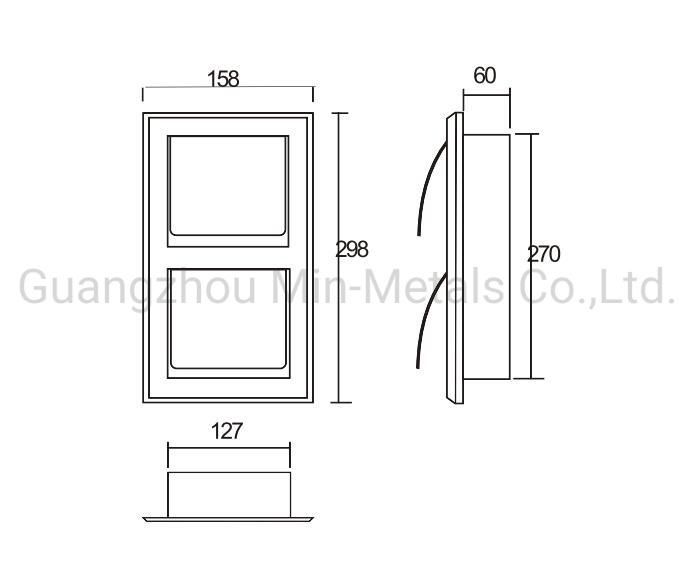 S. S. Hotel Supply Recessed Double Tissue Paper Holder Mx-pH209b