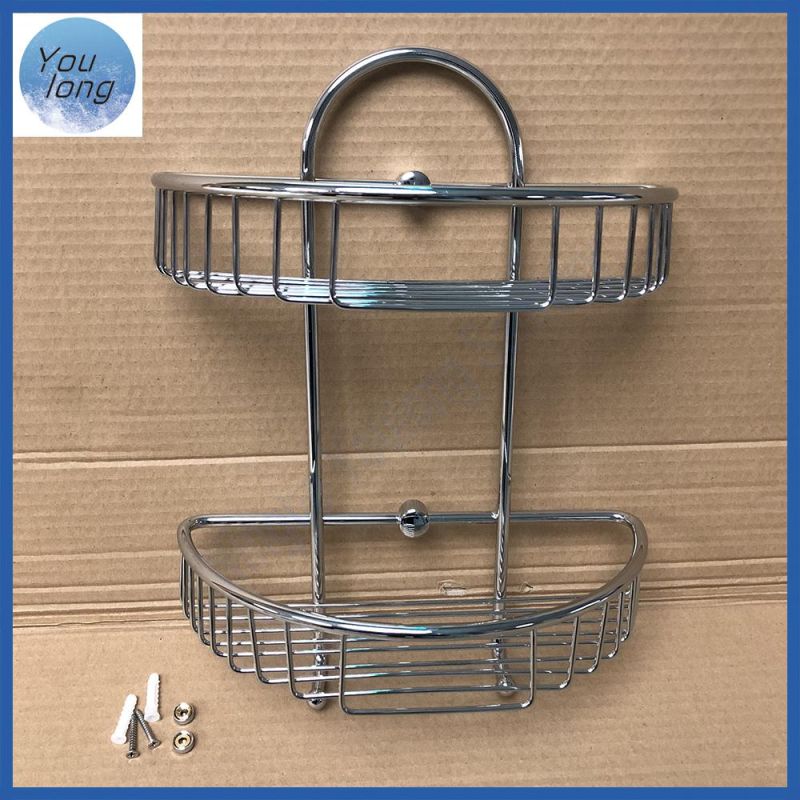 Wall Mounted Bathroom Two Layers SUS304 Storage Dry Basket