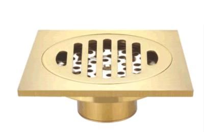 4 Inch Square Shower Drain, Partsextra Tile Insert Floor Drainer with Removable Cover Grate, Made of Solid Brass Chrome Finish