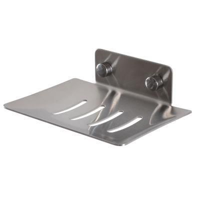 Bathroom Accessories Wall Mounted Brushed Rectangular Stainless Steel Soap Rack