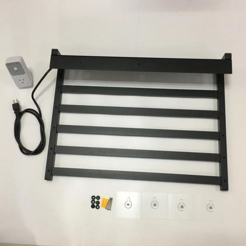 Mat Black Electrical Heater Stainless Steel Towel Bar Holder