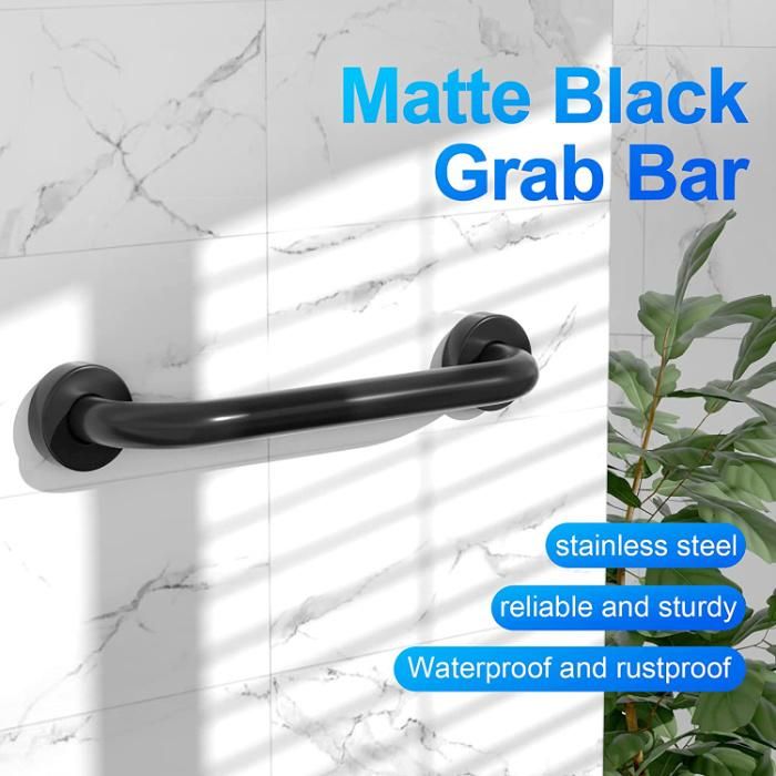 Bathroom Grab Bar Handle Matte Black Stainless Steel Bath Balance Bar