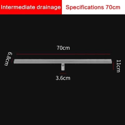 70*6.8cm DN50 Thickened Solid Striped 304 Stainless Steel Floor Drain Shower Room Long Strip Large Displacement Odor Proof Floor Drain