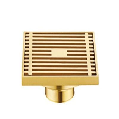 European Linear Shower Drain Solid Brass Floor Drainer Gold