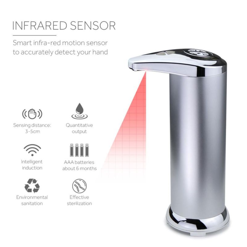 Stainless Steel Touchless Liquid Hand Sanitizer Dispenser Gel Sensor Soap Dispenser Automatic Liquid Soap Dispenser