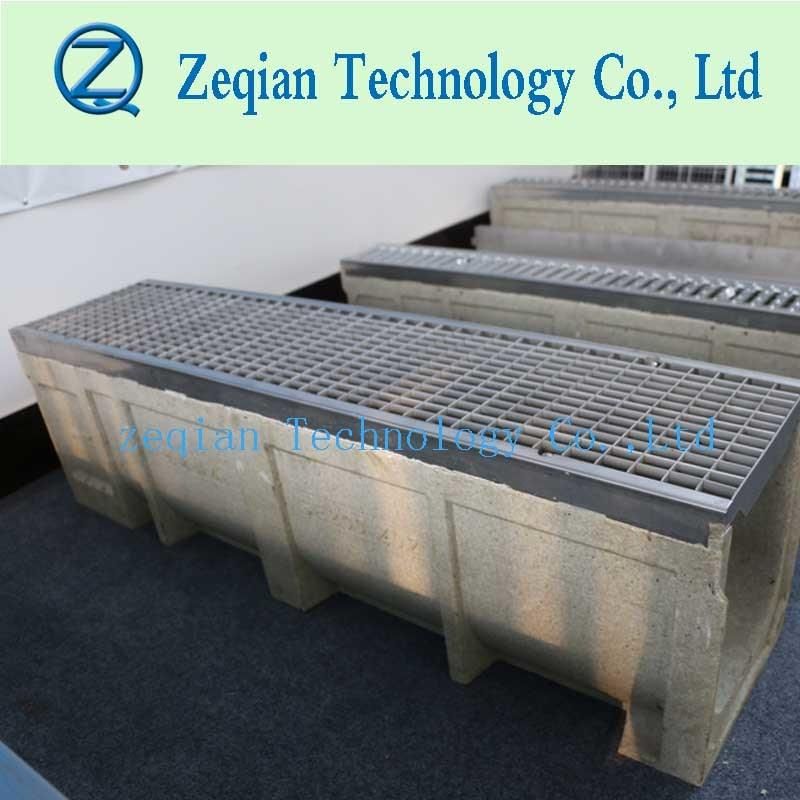 High Strength Polymer Concrete Precast Drainage Channel with Steel Grating Cover