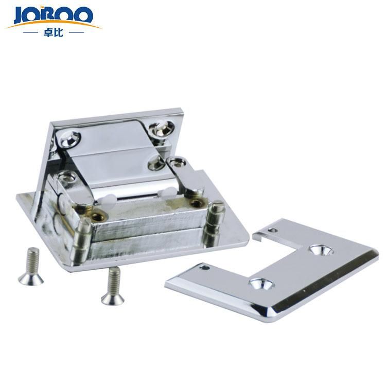 Bathroom Fittings Adjustable Glass to Glass 90 Degree Solid Brass Polish Chrome Phlishing Glass Shower Hinges Connector Joboo Zb634